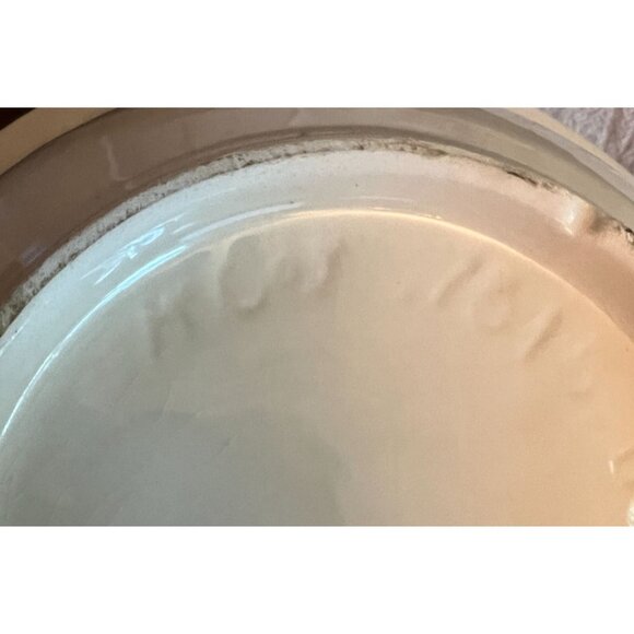 Vtg McCoy Cream Ceramic Basin Mixing Bowl 10X3" Farmhouse GrannyCore fruit bowl - Picture 6 of 8